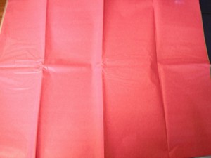 When I unfolded my paper I noticed that it the folds made 4 rectangles.  Using these as guidelines I cut it into fourths.