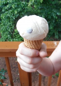 Is there any less weird way to take a picture of an ice cream cone?  If only they could float in the air.