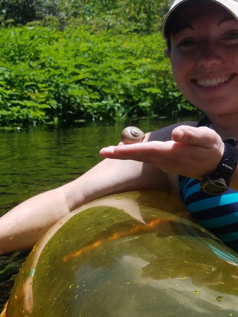 Amy with a snail shell